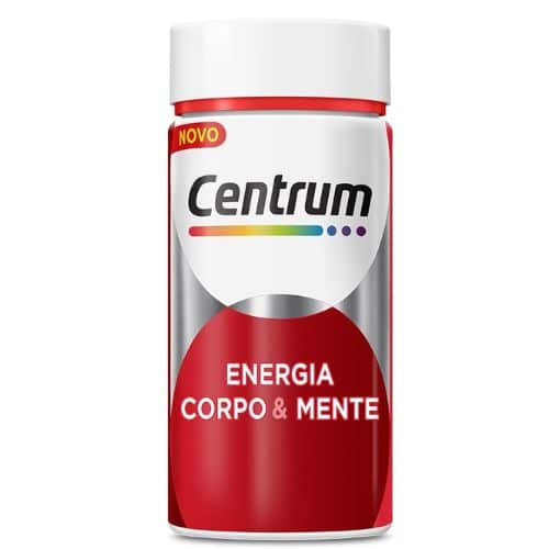 Centrum Suplemento Multivitamínico Adulto Energia, Corpo e Mente com Cafeína e Vitamina B, 60 cápsulas