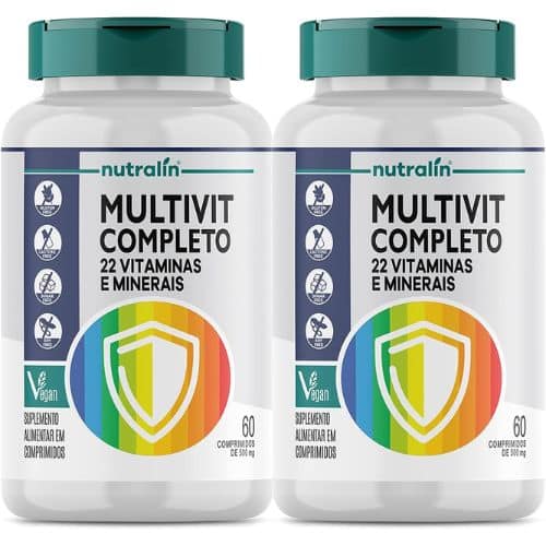 Combo 2 Multivitamínico Vitaminas Minerais A-z 60 Cápsulas Nutralin