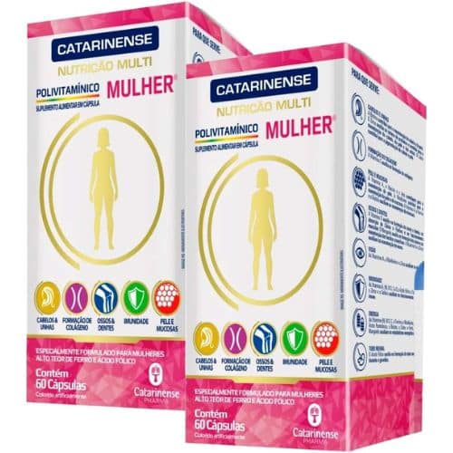 Polivitamínico A-Z Mulher – 2 unidades de 60 Cápsulas – Catarinense