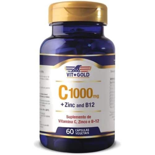 Vitamina C 1000 mg + Zinco e B12 Vitgold 60 cápsulas