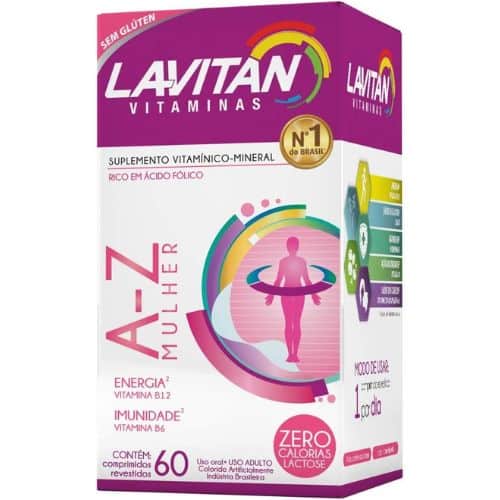 Vitamina Lavitan A-Z Mulher 60 Comprimidos Energia Imunidade