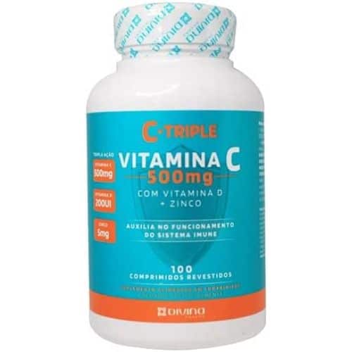 C-Triple - Vitamina C 500Mg + Zinco 5Mg + Vitamina D 200Ui X 100 Comprimidos