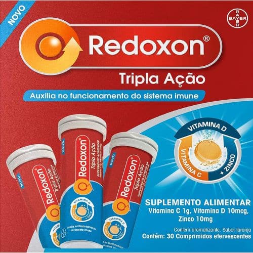 Redoxon Tripla Ação com Vitamina C, Vitamina D e Zinco, 30 comprimidos