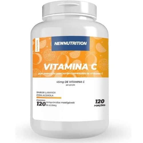 Vitamina C - 120 Comprimidos Mastigáveis Laranja com Acerola - NewNutrition